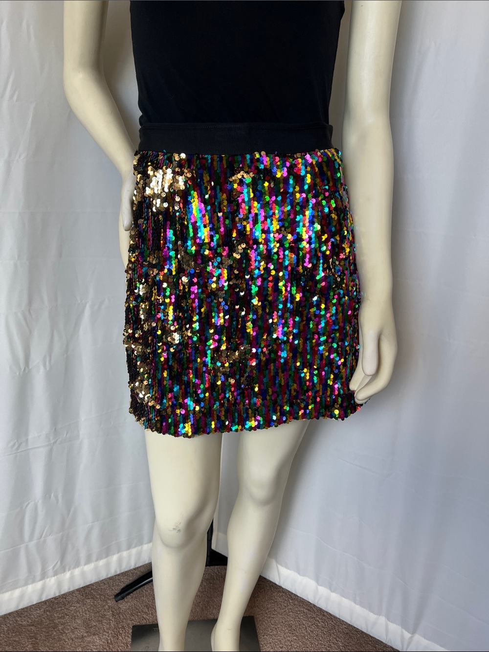 NWT NBD Multicolor Sequin Mini Skirt